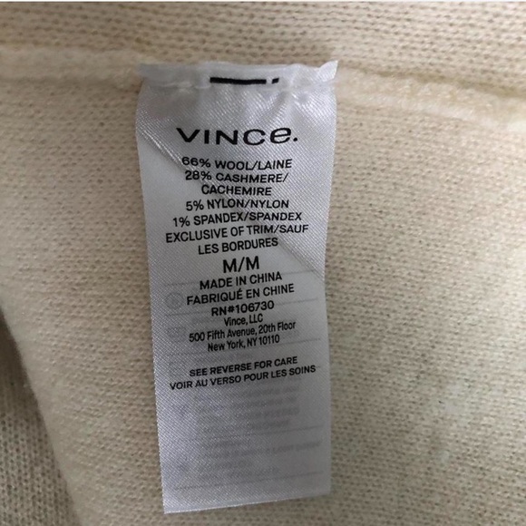 Vince Cream Funnel Neck Wool-Cashmere Sweater - Picture 4 of 4